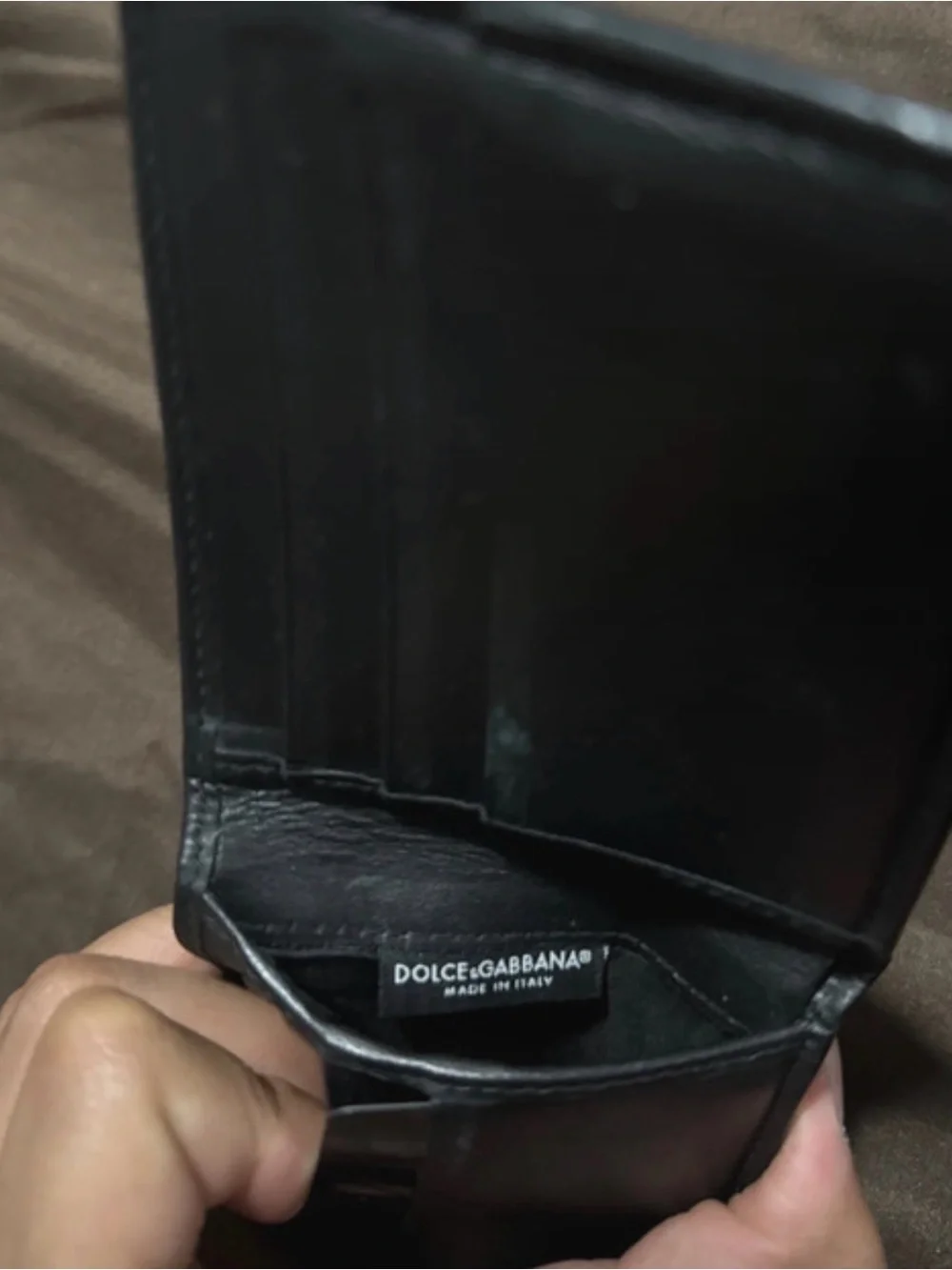 Dolce & Gabbana Black Signature DG Pattern Leather Money Clip Wallet